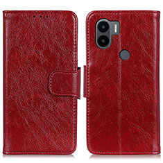 Custodia Portafoglio In Pelle Cover con Supporto N05P per Xiaomi Redmi A1 Plus Rosso
