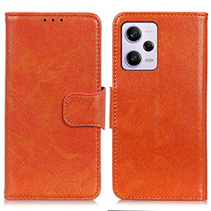 Custodia Portafoglio In Pelle Cover con Supporto N05P per Xiaomi Redmi Note 12 Pro 5G Arancione