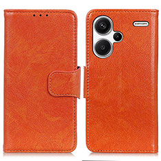 Custodia Portafoglio In Pelle Cover con Supporto N05P per Xiaomi Redmi Note 13 Pro+ Plus 5G Arancione