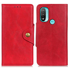 Custodia Portafoglio In Pelle Cover con Supporto N06P per Motorola Moto E40 Rosso