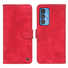 Custodia Portafoglio In Pelle Cover con Supporto N06P per Motorola Moto Edge 20 Pro 5G Rosso