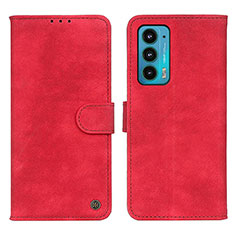 Custodia Portafoglio In Pelle Cover con Supporto N06P per Motorola Moto Edge Lite 5G Rosso