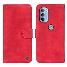 Custodia Portafoglio In Pelle Cover con Supporto N06P per Motorola Moto G41 Rosso