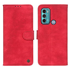 Custodia Portafoglio In Pelle Cover con Supporto N06P per Motorola Moto G60 Rosso