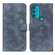 Custodia Portafoglio In Pelle Cover con Supporto N06P per Motorola Moto G71 5G Blu