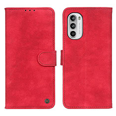 Custodia Portafoglio In Pelle Cover con Supporto N06P per Motorola Moto G71s 5G Rosso
