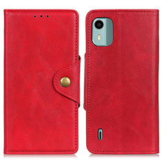 Custodia Portafoglio In Pelle Cover con Supporto N06P per Nokia C12 Rosso