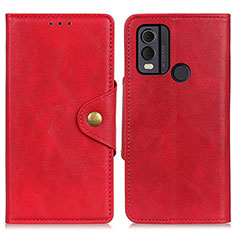 Custodia Portafoglio In Pelle Cover con Supporto N06P per Nokia C22 Rosso