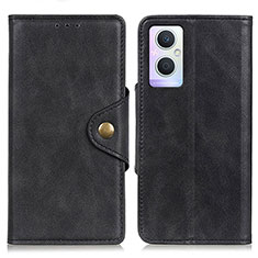 Custodia Portafoglio In Pelle Cover con Supporto N06P per Oppo Reno7 Lite 5G Nero