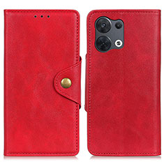 Custodia Portafoglio In Pelle Cover con Supporto N06P per Oppo Reno8 Pro 5G Rosso