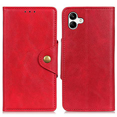 Custodia Portafoglio In Pelle Cover con Supporto N06P per Samsung Galaxy M04 Rosso