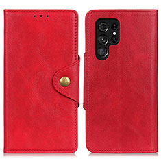 Custodia Portafoglio In Pelle Cover con Supporto N06P per Samsung Galaxy S22 Ultra 5G Rosso