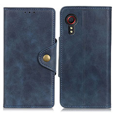 Custodia Portafoglio In Pelle Cover con Supporto N06P per Samsung Galaxy XCover 5 SM-G525F Blu