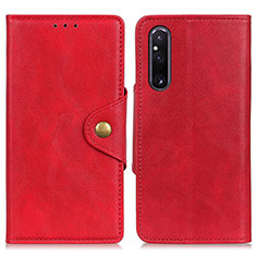 Custodia Portafoglio In Pelle Cover con Supporto N06P per Sony Xperia 1 V Rosso