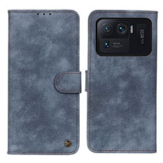 Custodia Portafoglio In Pelle Cover con Supporto N06P per Xiaomi Mi 11 Ultra 5G Blu