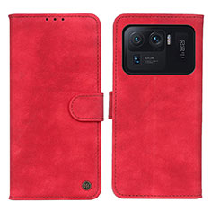 Custodia Portafoglio In Pelle Cover con Supporto N06P per Xiaomi Mi 11 Ultra 5G Rosso