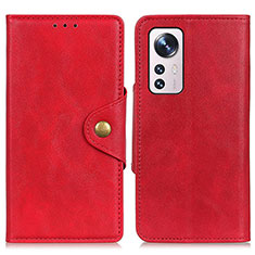 Custodia Portafoglio In Pelle Cover con Supporto N06P per Xiaomi Mi 12 Pro 5G Rosso