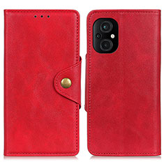 Custodia Portafoglio In Pelle Cover con Supporto N06P per Xiaomi Poco M5 4G Rosso