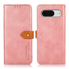 Custodia Portafoglio In Pelle Cover con Supporto N07P per Google Pixel 8 5G Rosa