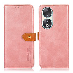 Custodia Portafoglio In Pelle Cover con Supporto N07P per Huawei Honor 90 5G Rosa
