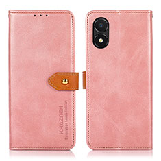 Custodia Portafoglio In Pelle Cover con Supporto N07P per Huawei Honor X5 Rosa