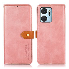 Custodia Portafoglio In Pelle Cover con Supporto N07P per Huawei Honor X7a Rosa