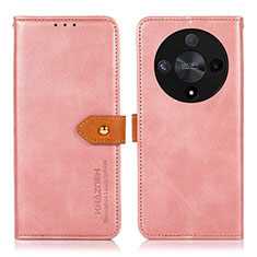 Custodia Portafoglio In Pelle Cover con Supporto N07P per Huawei Honor X9b 5G Rosa