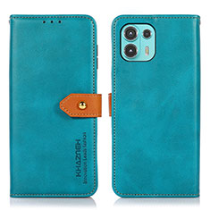 Custodia Portafoglio In Pelle Cover con Supporto N07P per Motorola Moto Edge 20 Lite 5G Ciano