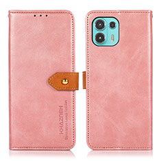 Custodia Portafoglio In Pelle Cover con Supporto N07P per Motorola Moto Edge 20 Lite 5G Rosa
