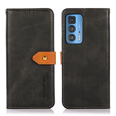 Custodia Portafoglio In Pelle Cover con Supporto N07P per Motorola Moto Edge 20 Pro 5G Nero