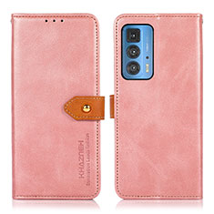 Custodia Portafoglio In Pelle Cover con Supporto N07P per Motorola Moto Edge 20 Pro 5G Rosa