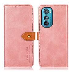 Custodia Portafoglio In Pelle Cover con Supporto N07P per Motorola Moto Edge 30 5G Rosa