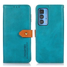 Custodia Portafoglio In Pelle Cover con Supporto N07P per Motorola Moto Edge S Pro 5G Ciano