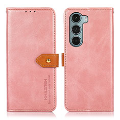 Custodia Portafoglio In Pelle Cover con Supporto N07P per Motorola Moto Edge S30 5G Rosa