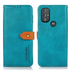 Custodia Portafoglio In Pelle Cover con Supporto N07P per Motorola Moto G Power (2022) Ciano