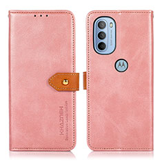 Custodia Portafoglio In Pelle Cover con Supporto N07P per Motorola Moto G41 Rosa