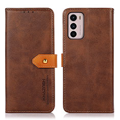Custodia Portafoglio In Pelle Cover con Supporto N07P per Motorola Moto G42 Marrone