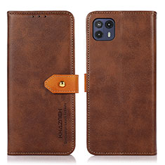 Custodia Portafoglio In Pelle Cover con Supporto N07P per Motorola Moto G50 5G Marrone