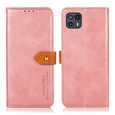 Custodia Portafoglio In Pelle Cover con Supporto N07P per Motorola Moto G50 5G Rosa