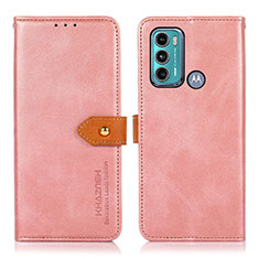 Custodia Portafoglio In Pelle Cover con Supporto N07P per Motorola Moto G60 Rosa