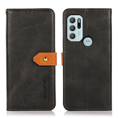 Custodia Portafoglio In Pelle Cover con Supporto N07P per Motorola Moto G60s Nero