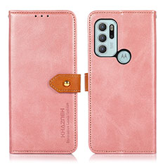 Custodia Portafoglio In Pelle Cover con Supporto N07P per Motorola Moto G60s Rosa