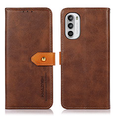 Custodia Portafoglio In Pelle Cover con Supporto N07P per Motorola Moto G71s 5G Marrone