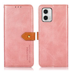 Custodia Portafoglio In Pelle Cover con Supporto N07P per Motorola Moto G73 5G Rosa