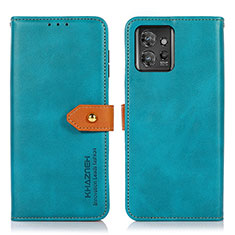 Custodia Portafoglio In Pelle Cover con Supporto N07P per Motorola ThinkPhone 5G Ciano