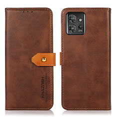 Custodia Portafoglio In Pelle Cover con Supporto N07P per Motorola ThinkPhone 5G Marrone