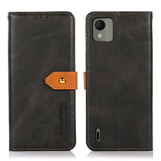 Custodia Portafoglio In Pelle Cover con Supporto N07P per Nokia C110 Nero