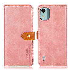 Custodia Portafoglio In Pelle Cover con Supporto N07P per Nokia C12 Pro Rosa