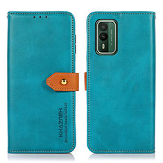 Custodia Portafoglio In Pelle Cover con Supporto N07P per Nokia XR21 Ciano