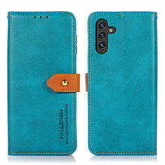 Custodia Portafoglio In Pelle Cover con Supporto N07P per Samsung Galaxy A04s Ciano